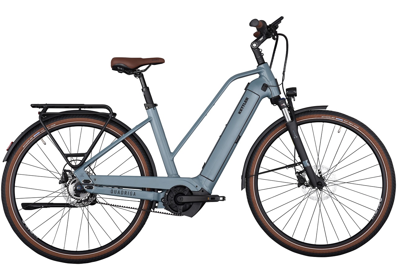 E-Bike Kettler Quadriga P5 Belt RT 500 Wh Damen Trapez blau 2024 53 cm