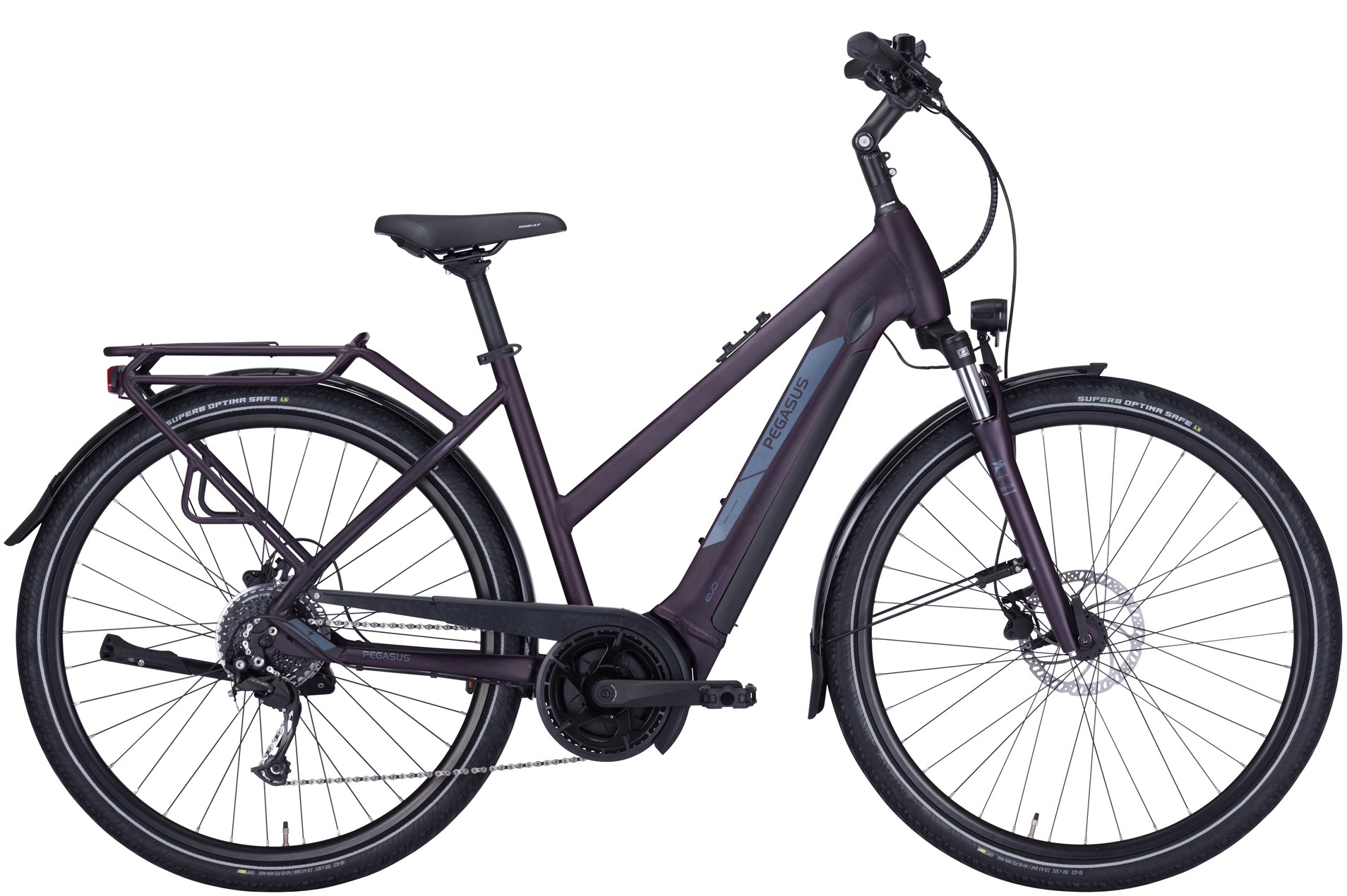 E-Bike Pegasus Solero Evo 9 500 Wh Damen Trapez lila 2024 45 cm