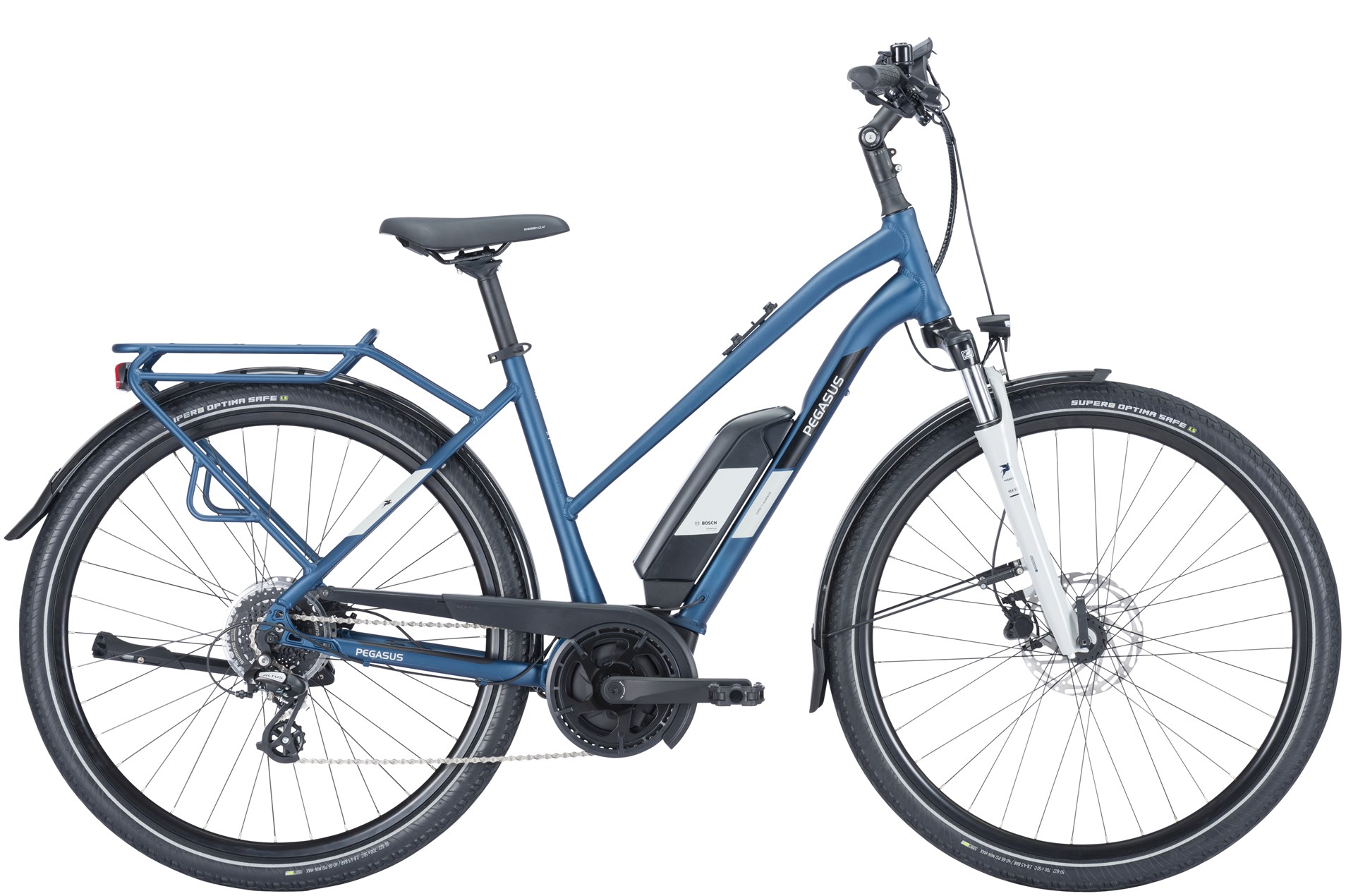 E-Bike Pegasus Solero E8 Plus 500 Wh Damen Trapez blau 2024 45 cm