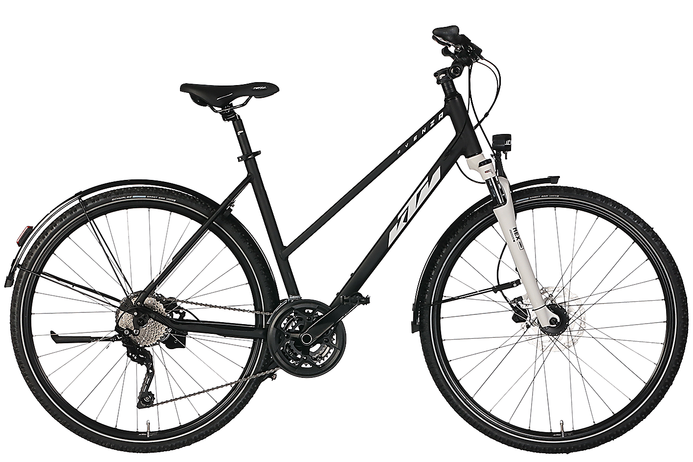 Fahrrad KTM Avenza Cross Street Damen schwarz(weiß/berry) 2024 56 cm