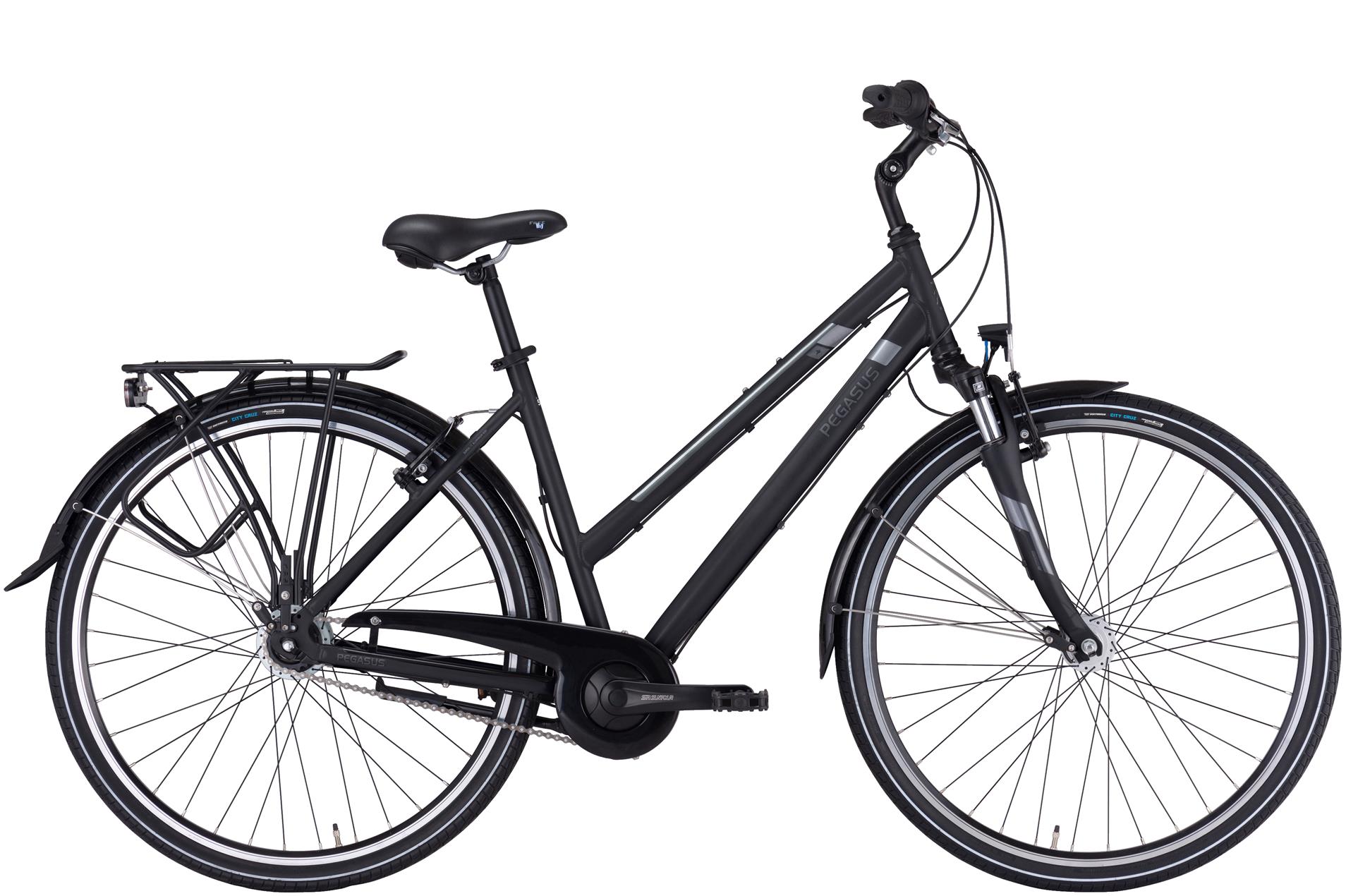 Citybike Pegasus Piazza 7 Damen Trapez schwarz 2025 45 cm
