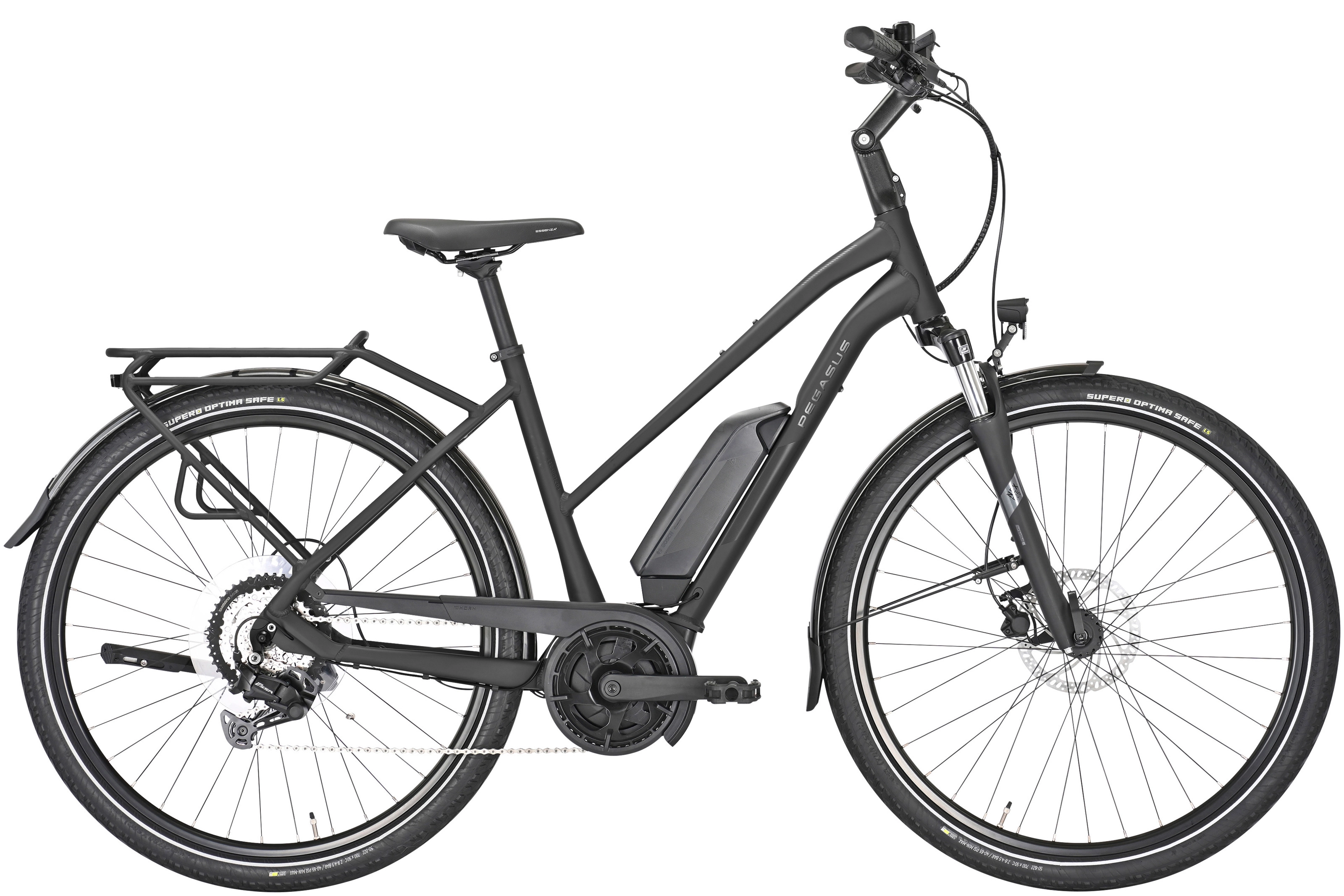 Pegasus Solero E8 Plus 500 Wh Damen Trapez schwarz 2025