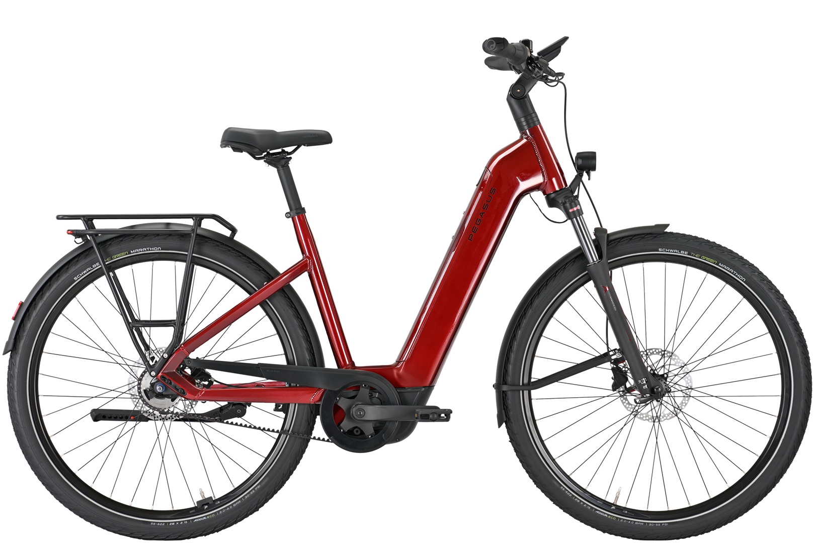 E-Bike Pegasus Premio EVO 5F Belt 800 Wh Damen rot 2025 45 cm