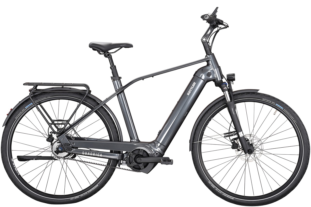 E-Bike Cityrad Kettler Quadriga P5 Belt RT 500 Wh Herren grau 2024 53 cm