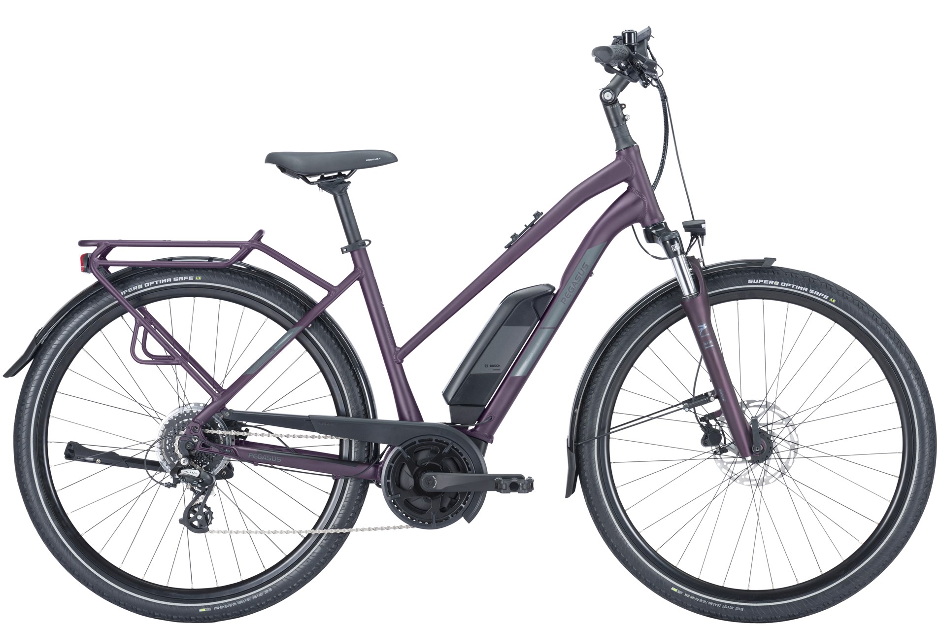 E-Bike Pegasus Solero E8 Plus 500 Wh Damen Trapez lila 2024 55 cm