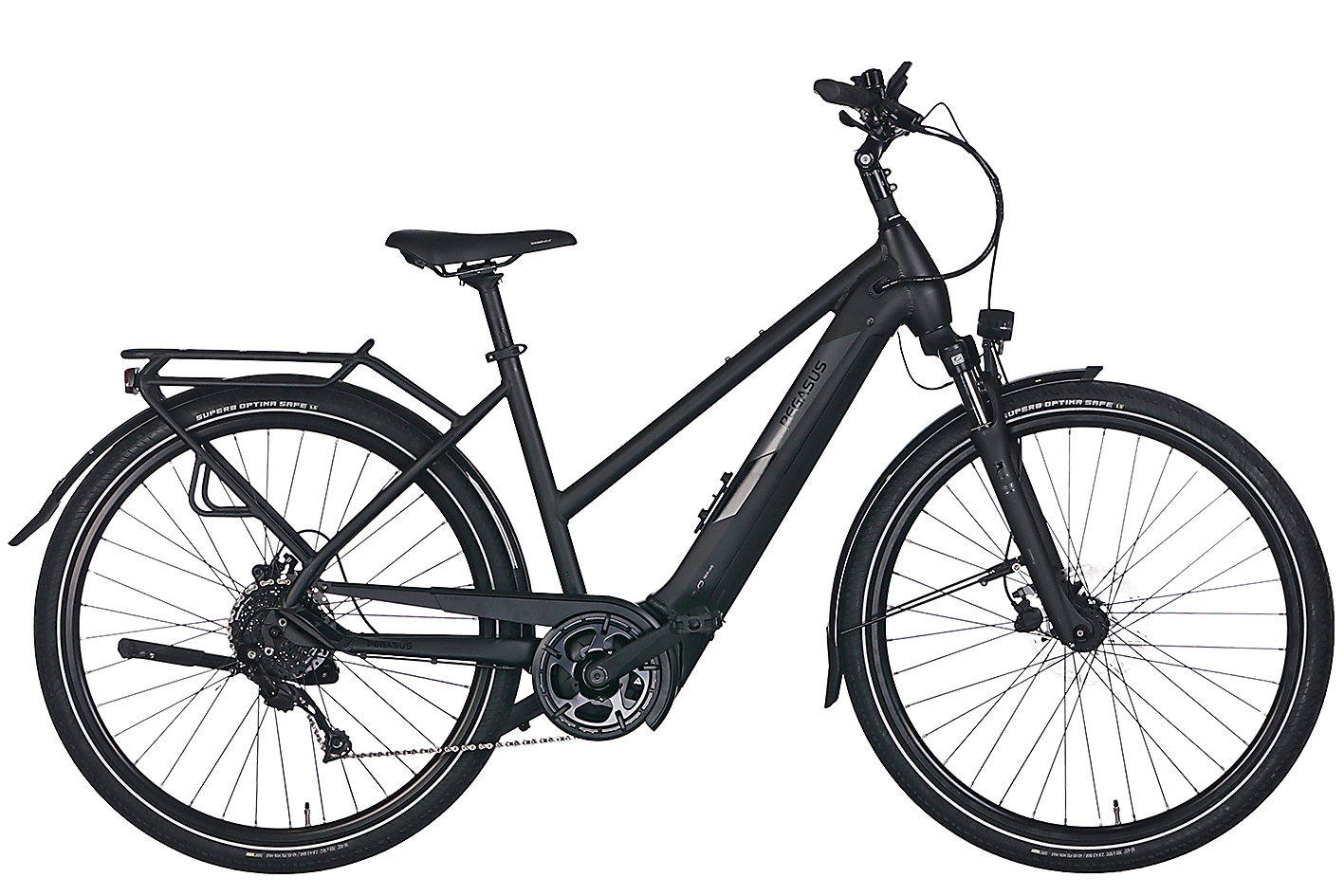 E-Bike Pegasus Solero Evo 9 500 Wh Damen Trapez schwarz 2024 45 cm