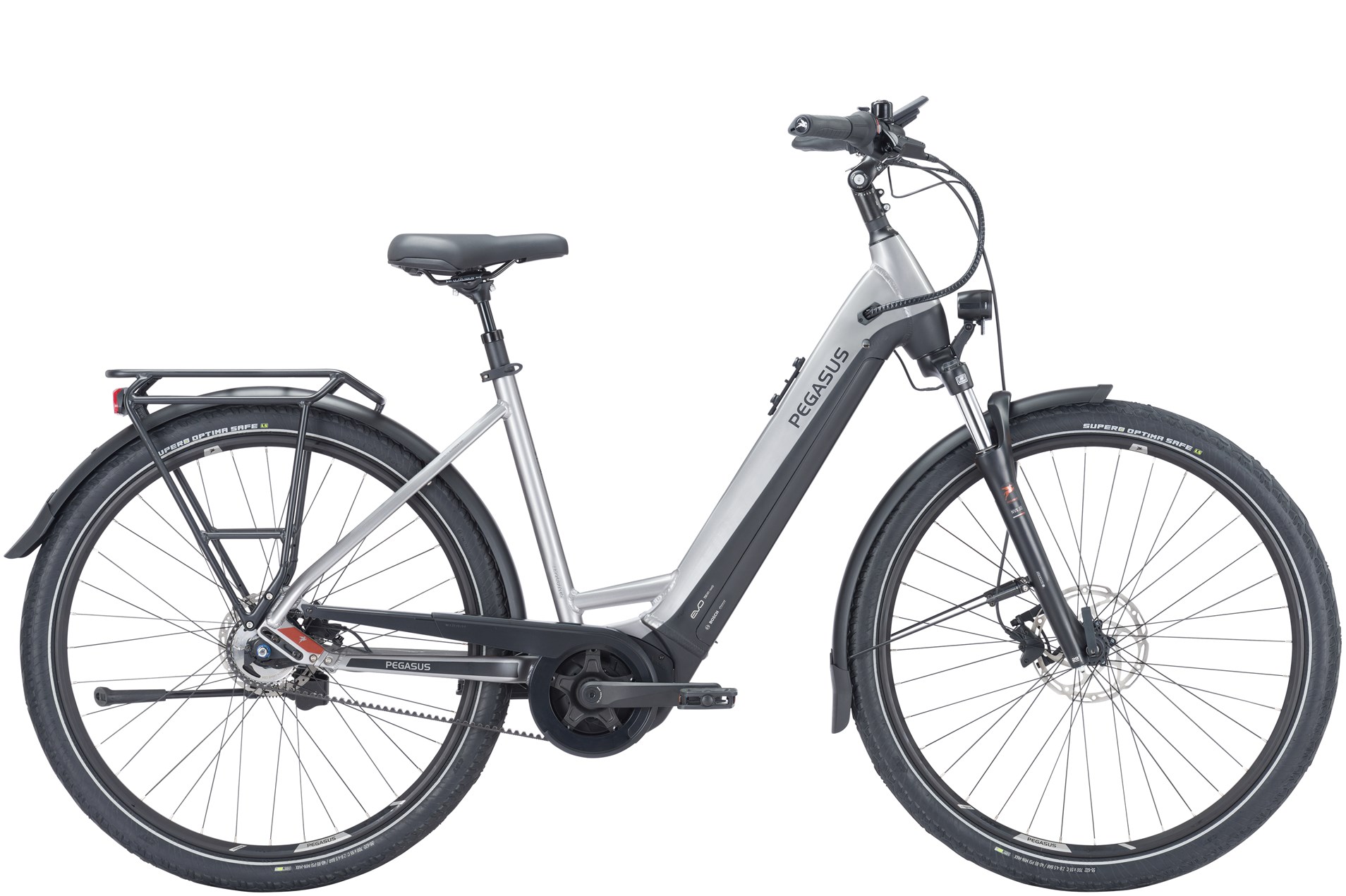 E-Bike Pegasus Premio Evo 5R Belt 750 Wh Damen silber 2024 55 cm