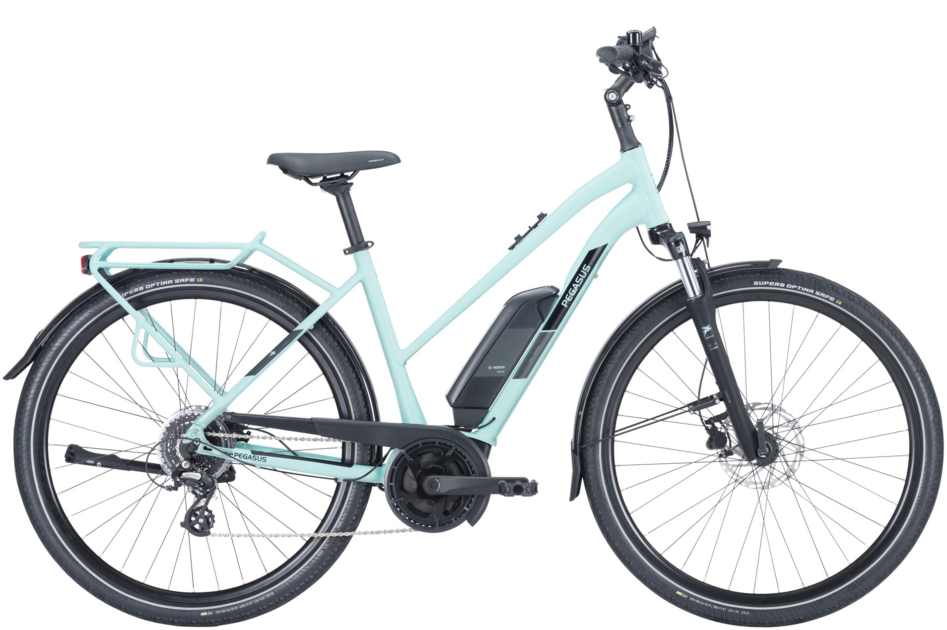 E-Bike Pegasus Solero E8 Plus 500 Wh Damen Trapez mint 2024 45 cm