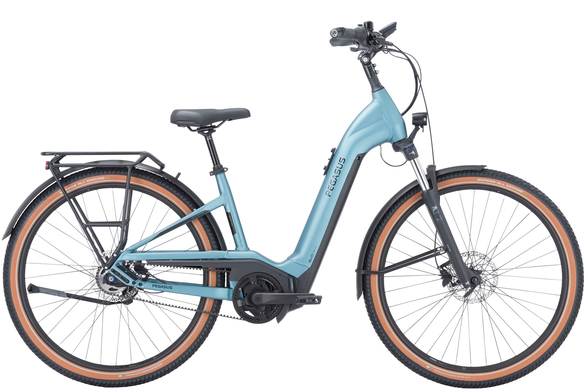 E-Bike XXL Pegasus Savino Evo 5F Lite Belt 750 Wh Damen blau 2024 40 cm