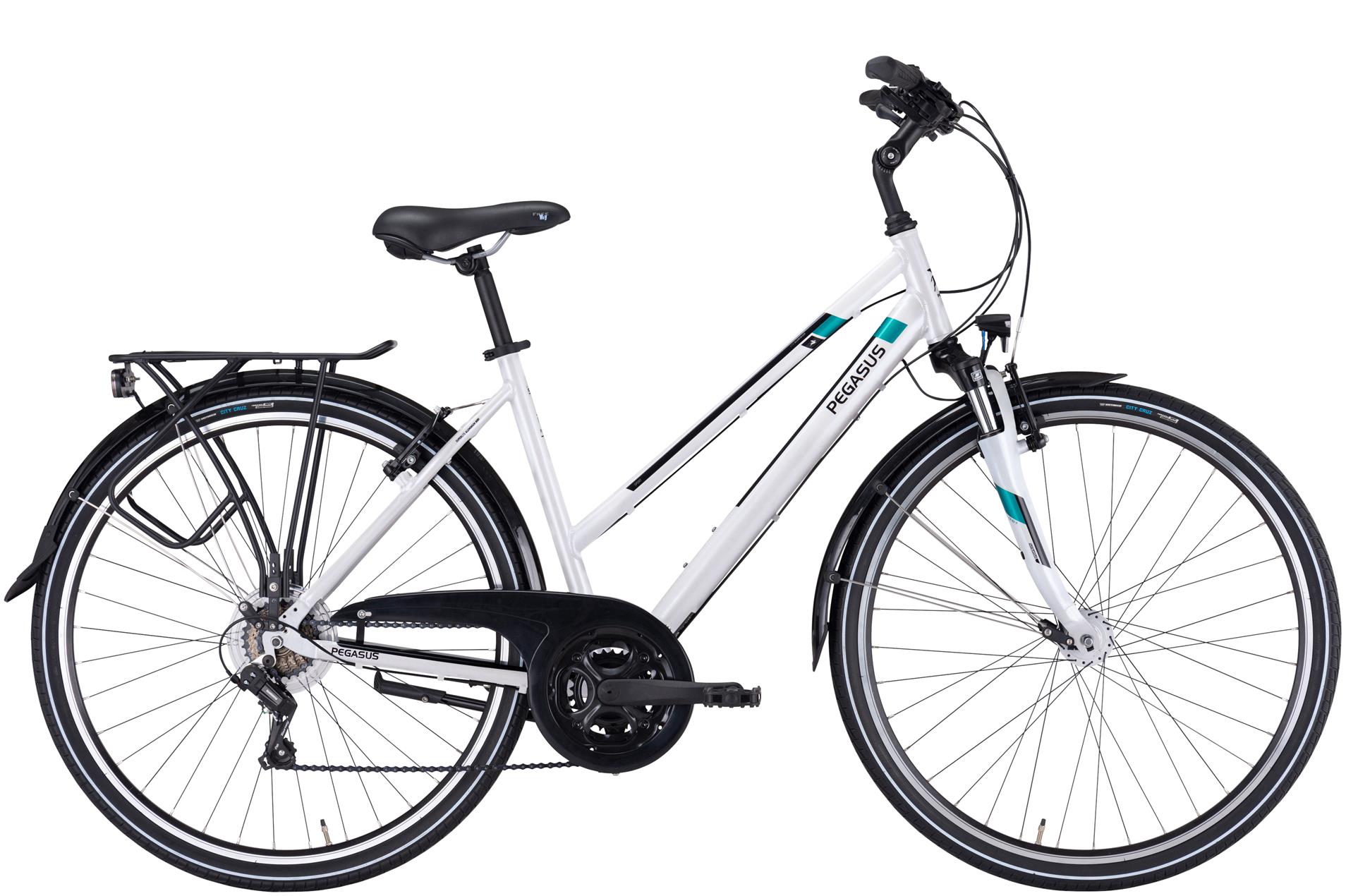 Fahrrad Pegasus Piazza 21 Damen Trapez weiß 2024 45 cm