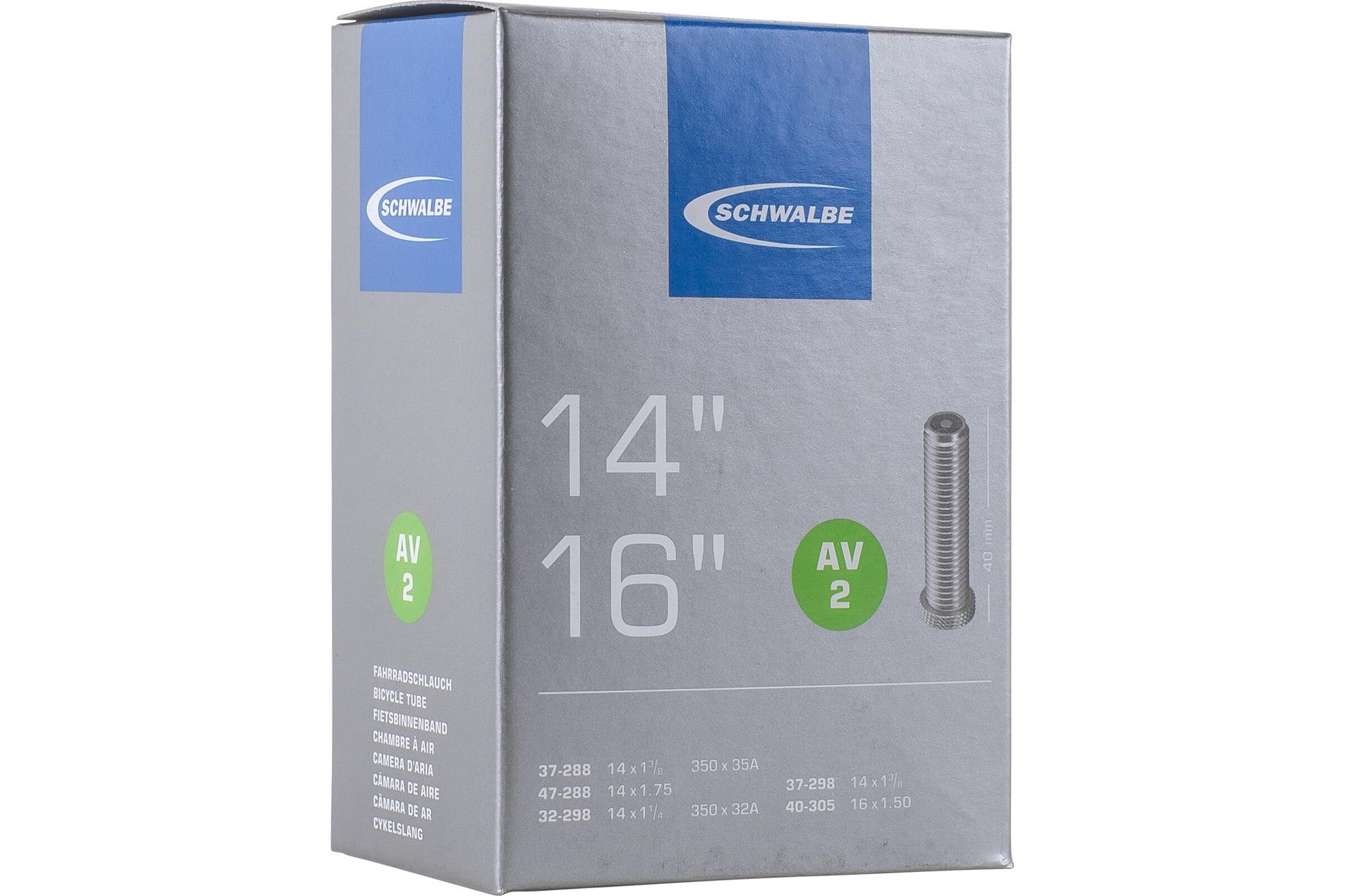 Schwalbe Schlauch Nr. 2 14'', 16'' AV/Schrader/Auto