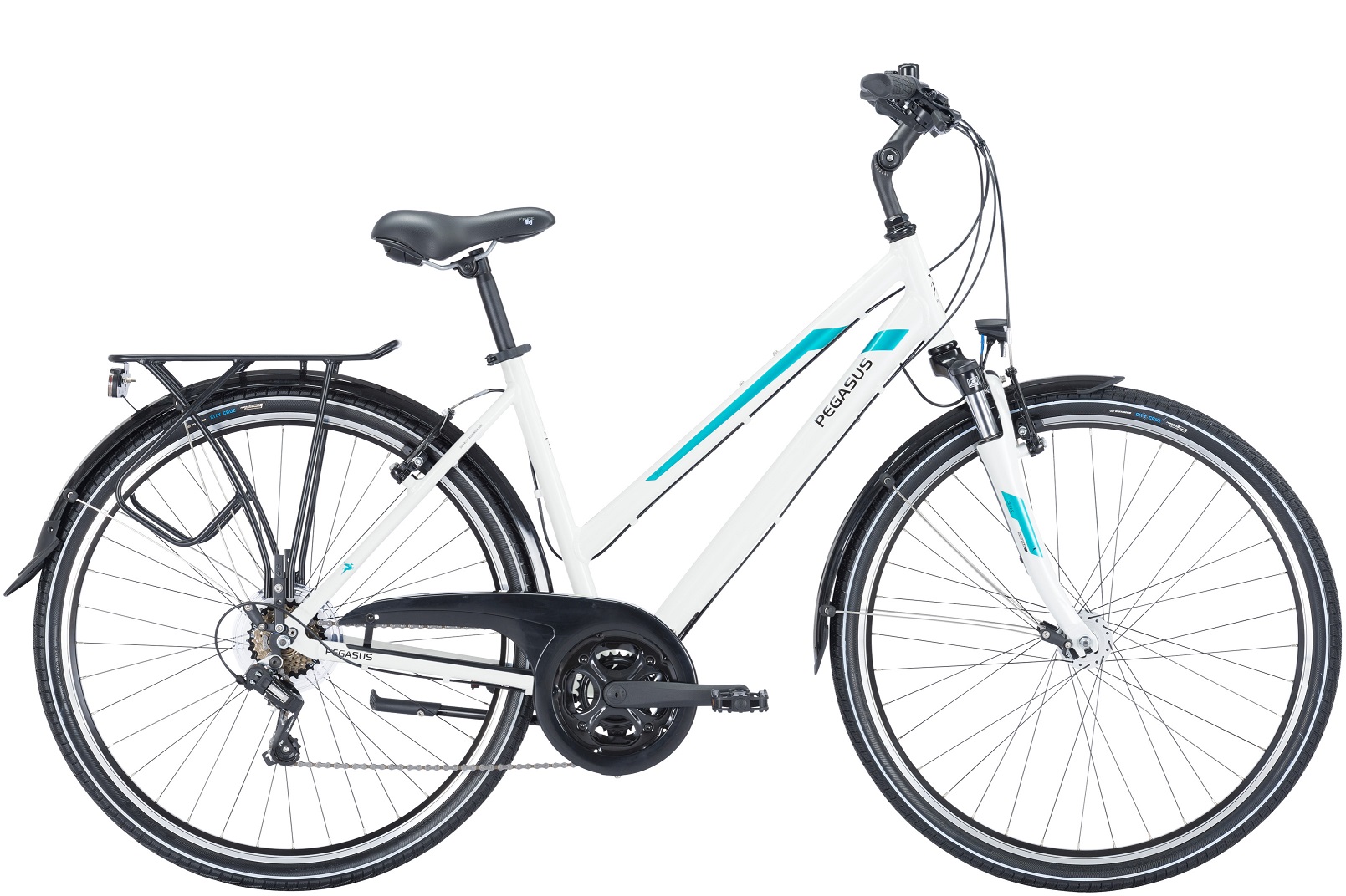 Fahrrad Pegasus Piazza 21 Damen Trapez weiß 2025 45 cm