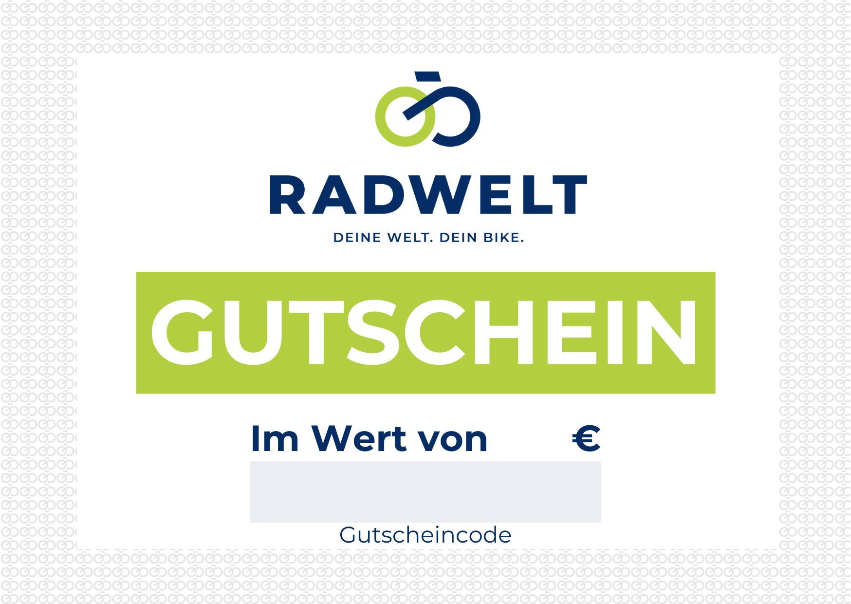 Radwelt Geschenkgutschein Motiv: Neutral
