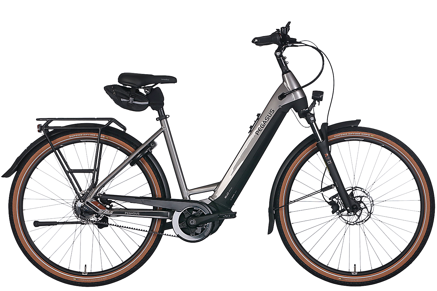 E-Bike Pegasus Premio Evo 5R Belt Limited 750 Wh Damen silber 2024 45 cm