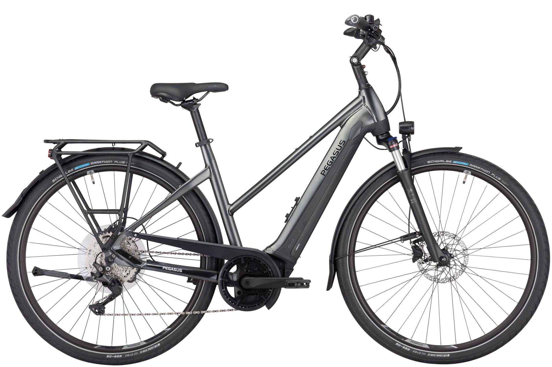 E-Bike Pegasus Premio Evo 10 Lite 625 Wh Damen Trapez anthrazit 22 45 cm