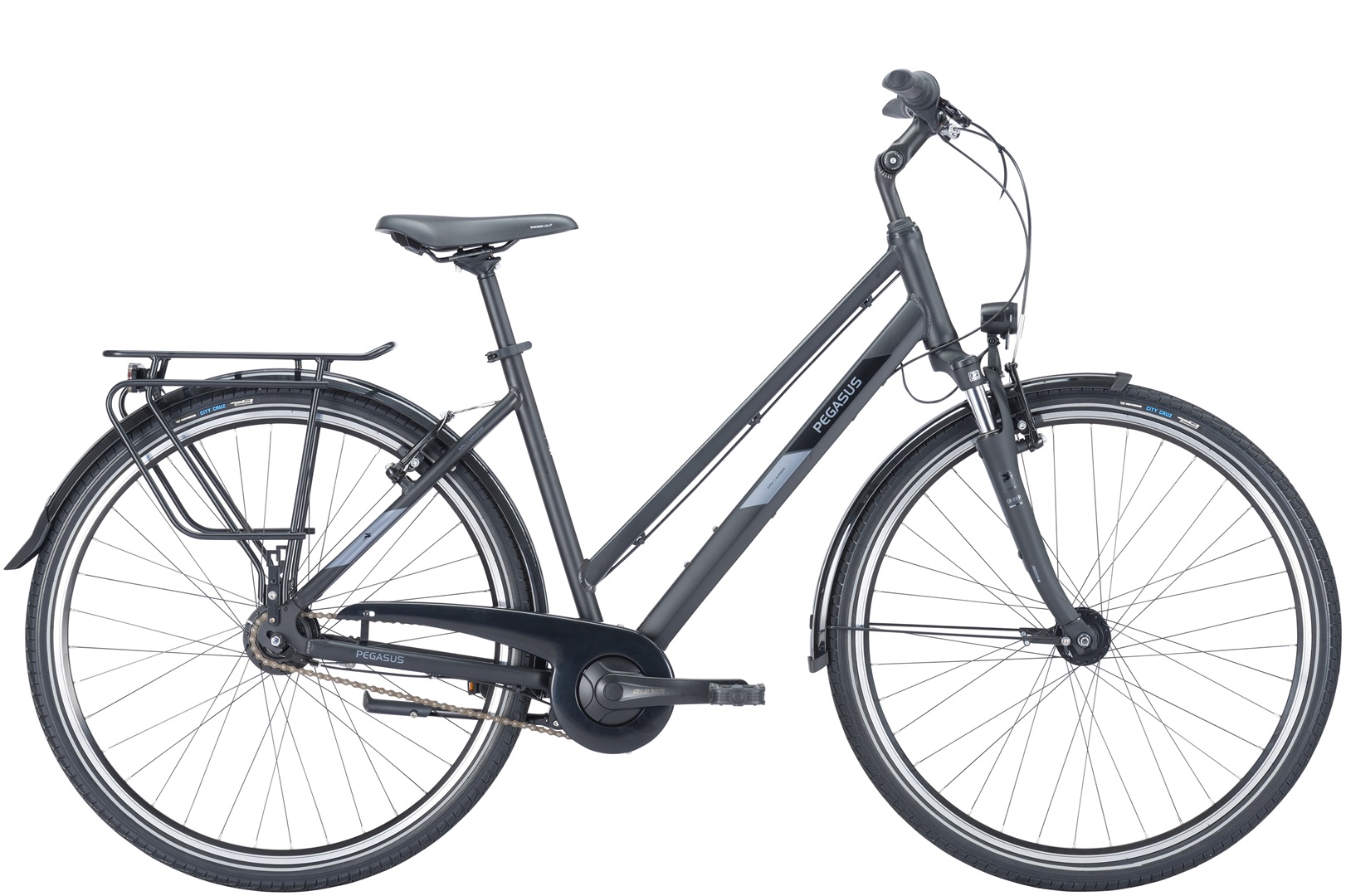 Citybike Pegasus Solero SL 7 Damen Trapez schwarz 2025 55 cm