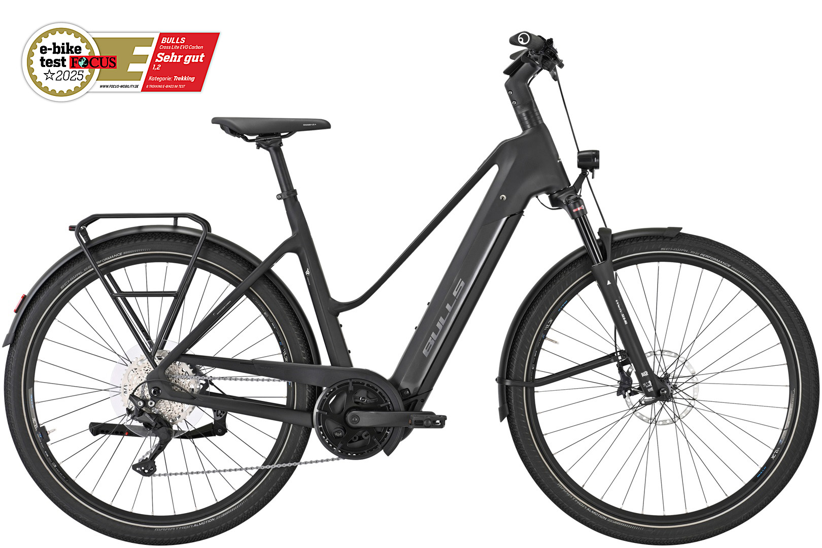 E-Bike Bulls Cross Lite EVO Carbon 800 Wh Damen Trapez grau 2025 55 cm